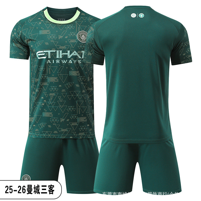 26 27 Camiseta de local del Manchester City, set de equipación de fútbol de la Premier League 9 de Haaland, equipación de entrenamiento infantil, nueva camiseta