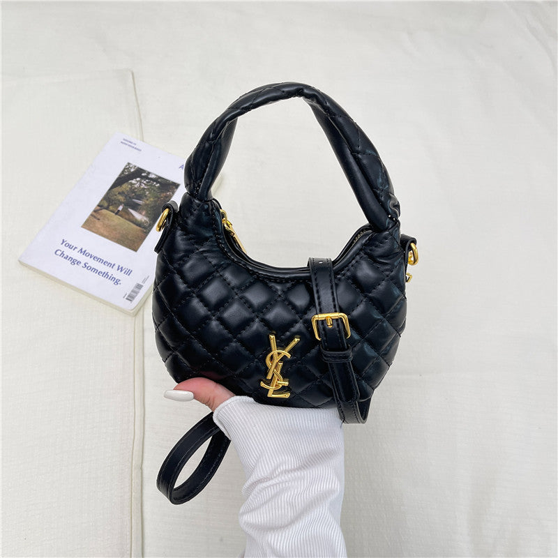 Bolso cruzado de un solo hombro bordado con diseño de bolso transfronterizo para mujer, diseño de bolso de mano de nicho, con patrón de diamantes bordado y vendido
