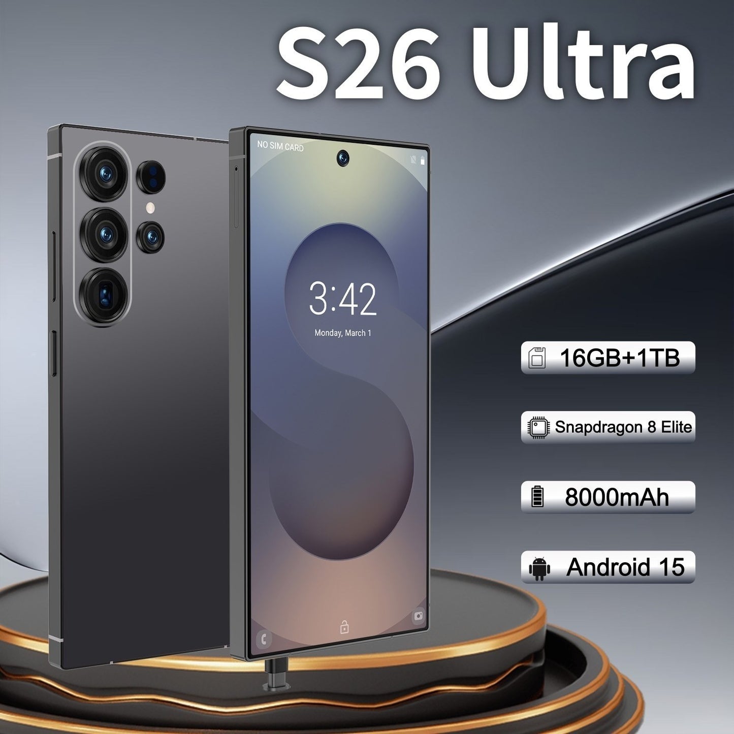 Nuevo smartphone de exportación 2026 S26 Ultra con bolígrafo integrado en la gran pantalla Android