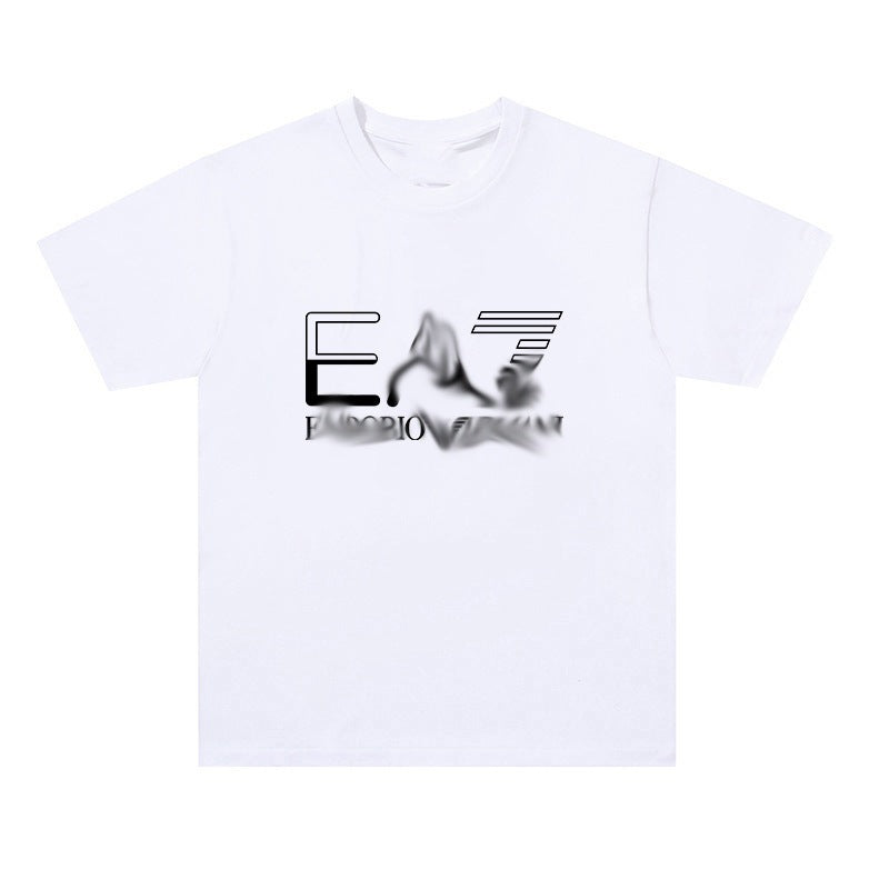 Nueva camiseta transfronteriza de manga corta con letras con letras casual y suelta de algodón puro para mujeres en la calle dropshipping