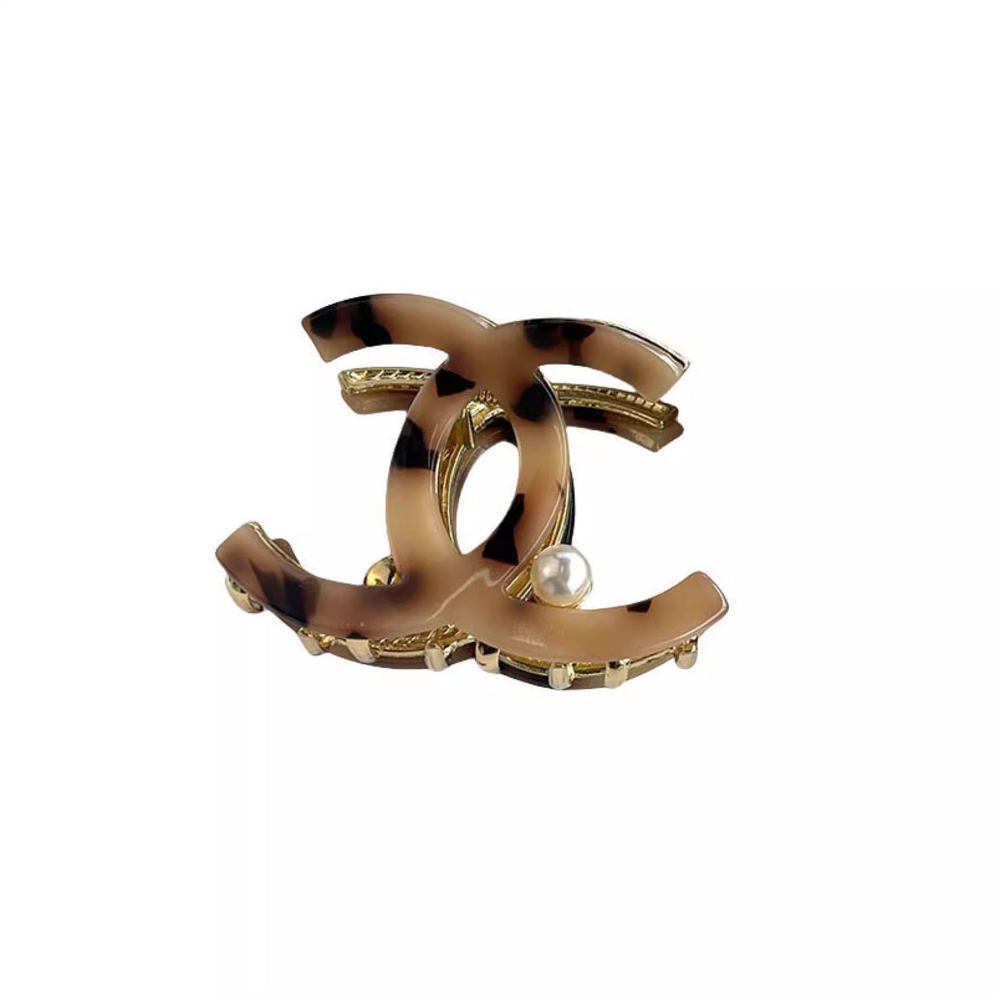 Nuevo Chanel, estilo Chanel, pinza de perla mediana de perla de media garra, clip de tiburón de alta gama para accesorio de cabello de la parte trasera de la cabeza de mujer, accesorio de nicho para el cabello