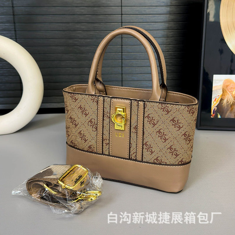 Bolso de mujer superventas impreso en Europa y Estados Unidos 2026 nuevo bolso cruzado ancho de tira cruzada de gran capacidad para mujer
