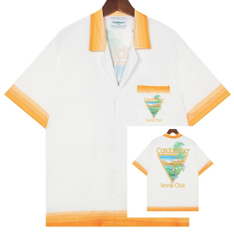 Set de camiseta de manga corta con letras de un partido de fútbol CASA de primavera/verano, jersey holgado y de moda para hombres