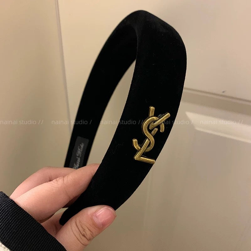 Pinza de pelo estilo Chanel con lazo de terciopelo negro, pinza vintage francesa, accesorio premium de clip de tiburón
