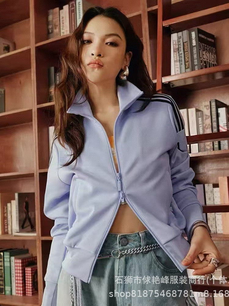 Giacca sportiva AD donna | Collo alto e stile vintage