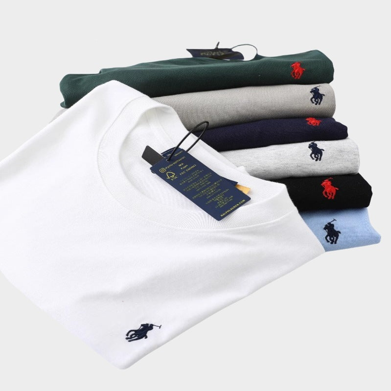 Camiseta Bordada de Algodón RL | Manga Corta