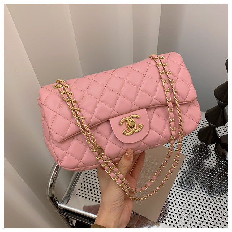 Nuevos bolsos transfronterizos para mujer 2023 nuevos bolsos minimalistas y de moda de diamante tweed pequeños bandolera de un solo hombro bolsos cuadrados pequeños