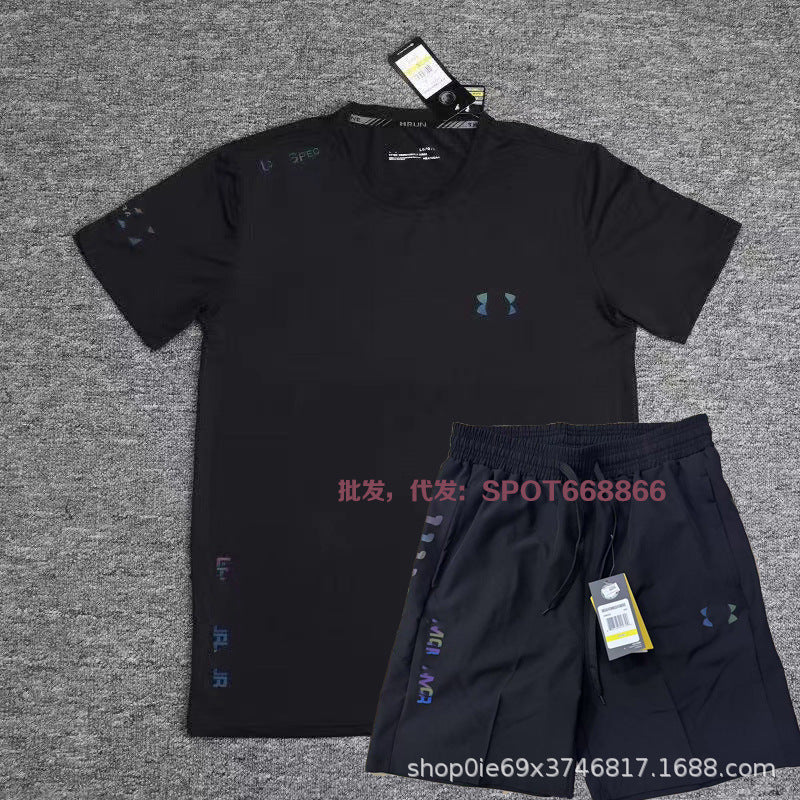 Exportación de marca en stock a Europa, América, Japón, Taiwán, camiseta casual de secado rápido de seda de hielo y manga corta, estilo de verano para hombres