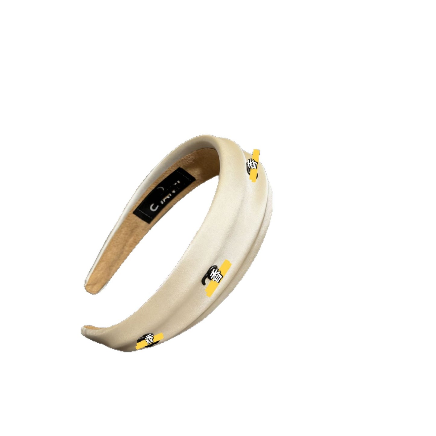 Diadema tridimensional, diadema estilo Chanel de satén, diadema sencilla en blanco y negro, diadema versátil de corona alta diaria