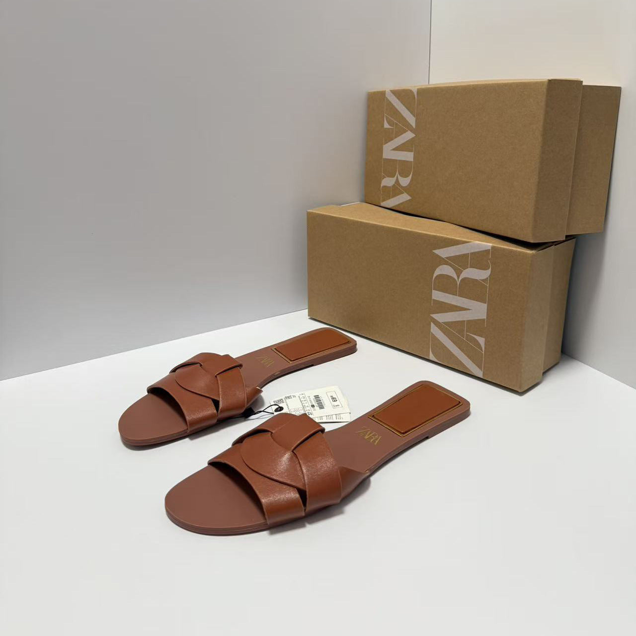 Sandalias de cuero de vaca planas de mujer ZA2025, sandalias de tirantes, zapatillas de playa abiertas con espalda descubierta, cómodas para ropa exterior perezosa