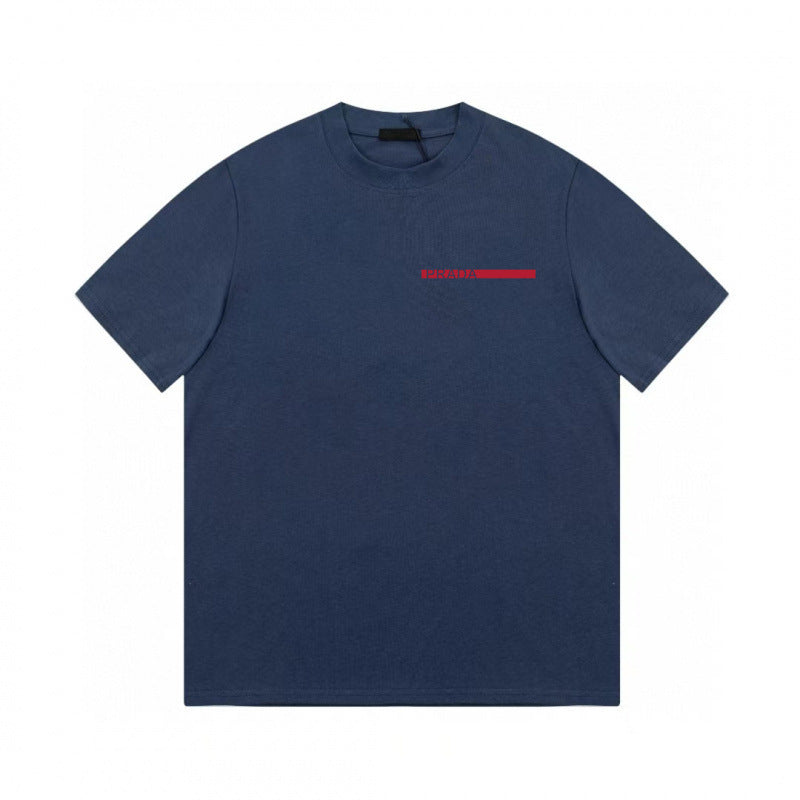 Camiseta de triángulo triángulo de alta edición alta de edición transfronteriza de PRA Pujia, unisex verano, suelta y versátil de manga corta con estampado