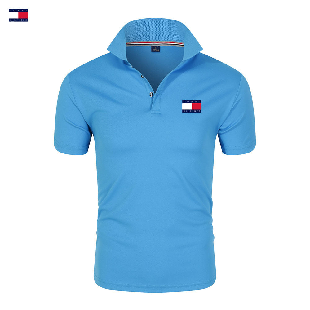 Men's Short Sleeve Casual Sports Polo Shirt | Fold-down Collar Summer