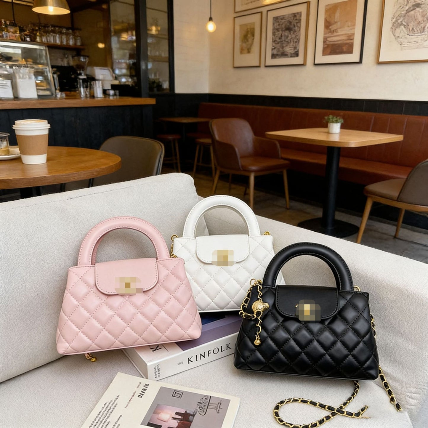 Bolso Dié de un solo hombro de calidad y versátil de lujo ligero y de lujo Chanel, bolso de cadena cruzada, bolso pequeño