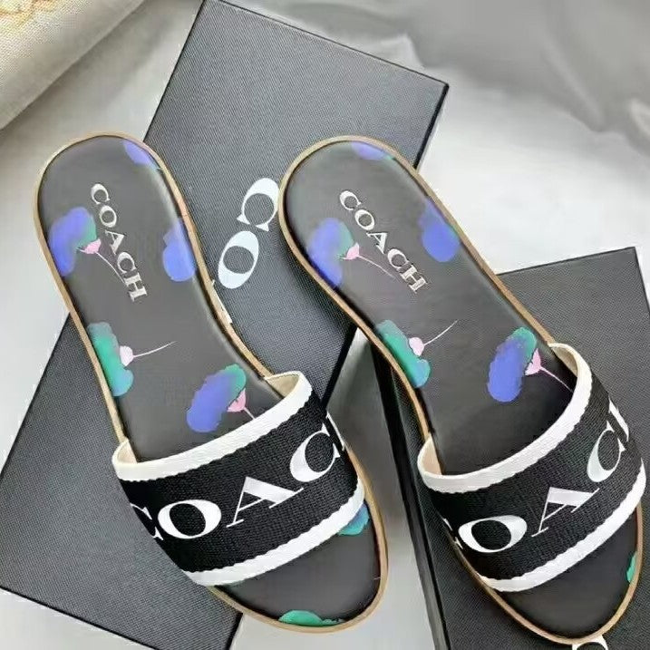 Zapatillas Planas Bordadas Mujer | Chanclas Playa Verano