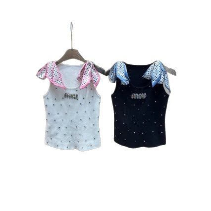 Camiseta MMi para mujer | Lazos y pedrería verano