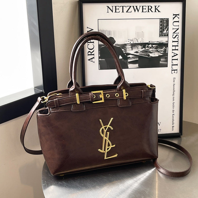Bolso de mujer de alta gama y gran capacidad, nuevo bolso vintage vintage elegante de 2026, versátil y de moda bandolera de un solo hombro