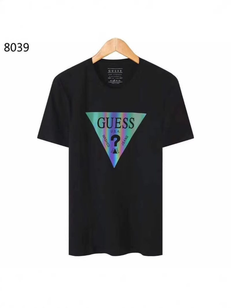 Camisa de talla grande con el logo reflectante transfronterizo de GUE para el verano