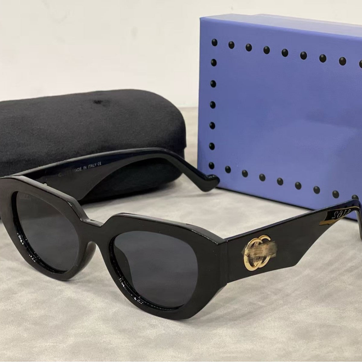 Nuevas gafas personalizadas de moda retro con ojo de gato europeas y americanas, gafas unisex bloqueadoras de UV INS