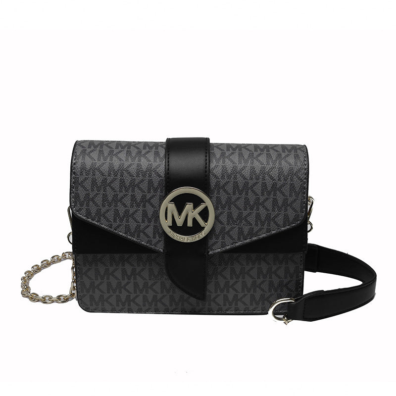 Nuevo bolso cruzado de moda 2025, con letras pequeñas cuadradas de un solo hombro texturizado, con cadena, bandolera de gran capacidad