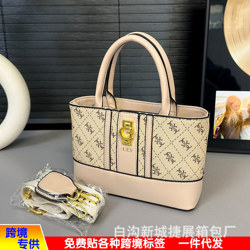 Bolso de mujer superventas impreso en Europa y Estados Unidos 2026 nuevo bolso cruzado ancho de tira cruzada de gran capacidad para mujer