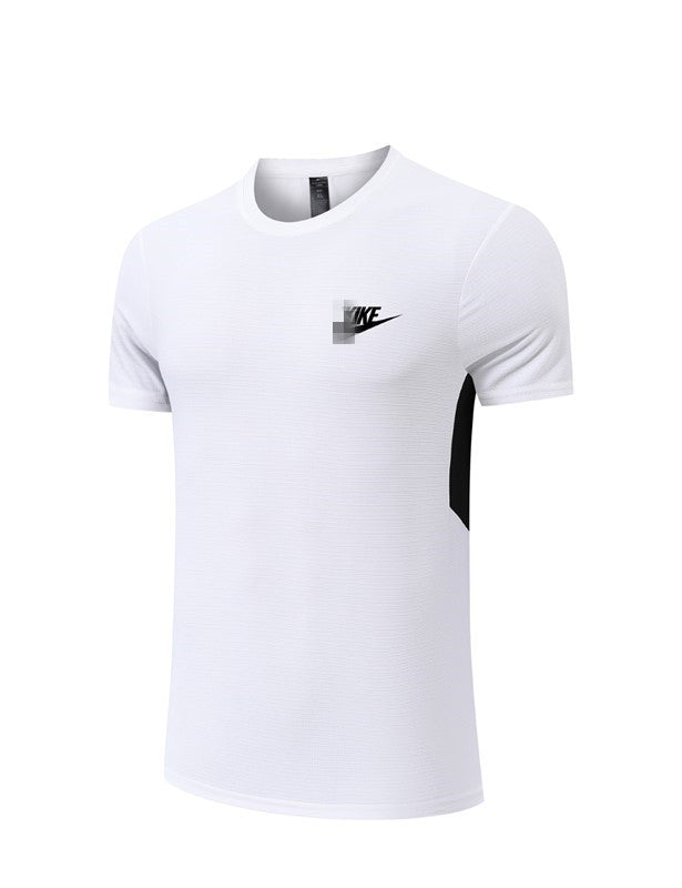 Bestseller de exportación: deportes, entrenamiento casual suelto, camiseta de cuello redondo transpirable de verano, manga corta, ejercicio para correr y secado rápido