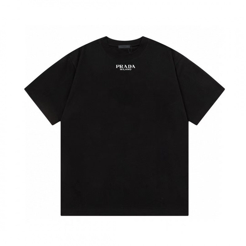 Camiseta de triángulo triángulo de alta edición alta de edición transfronteriza de PRA Pujia, unisex verano, suelta y versátil de manga corta con estampado