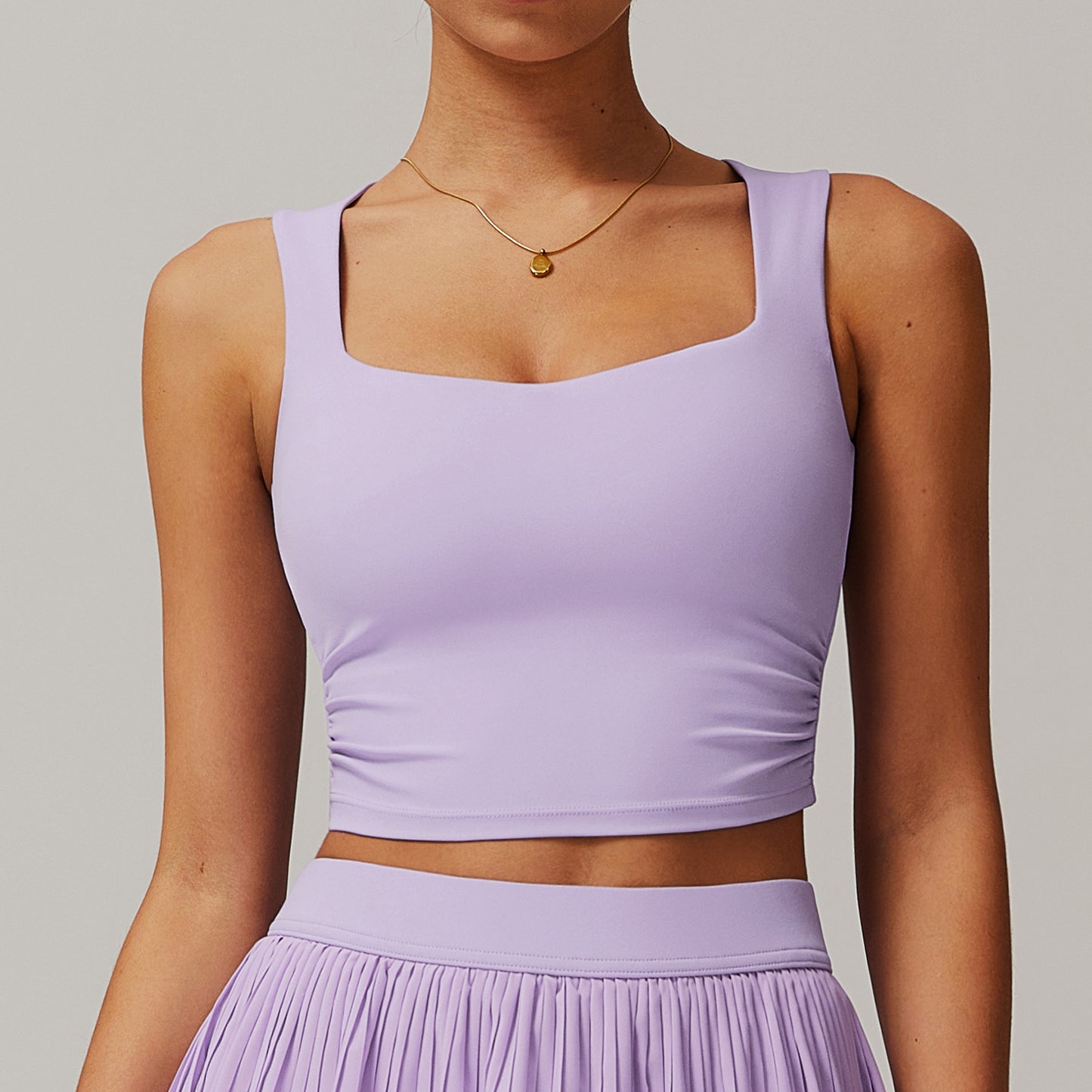 Conjunto de falda de tenis de ALOSCO, set de yoga para exteriores, camiseta de sujetadores de dos piezas, falda deportiva antideslizante de secado rápido