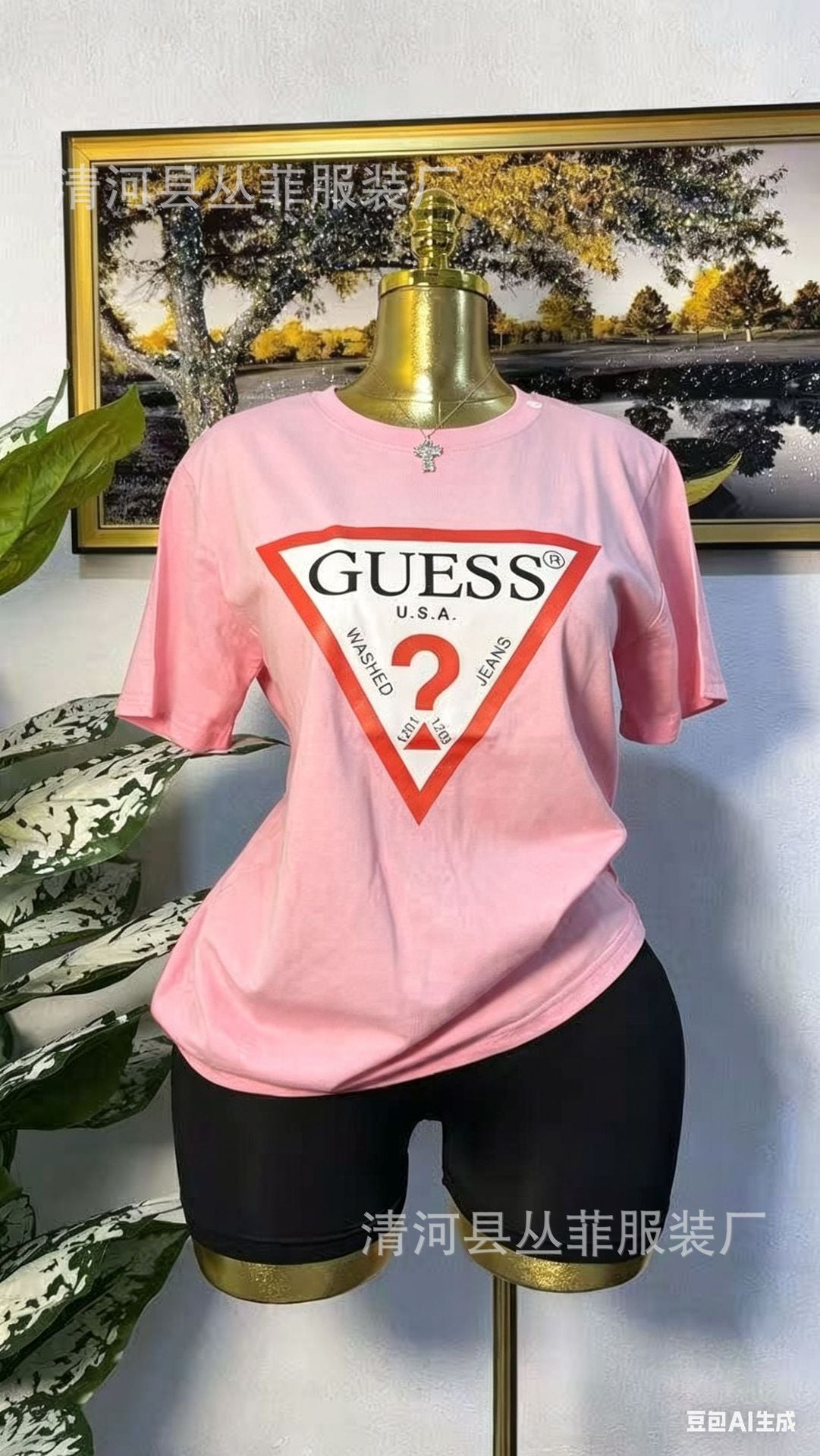 Camiseta europea de algodón transfronteriza, nueva al estilo europeo y americano, camisa versátil de algodón puro de media manga, camiseta de verano, estampado perezoso