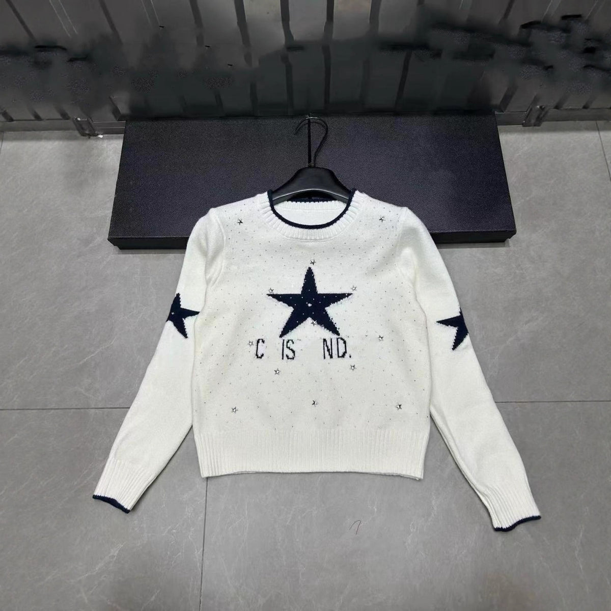 Maglione in maglia CD | Jacquard con lettere e stelle
