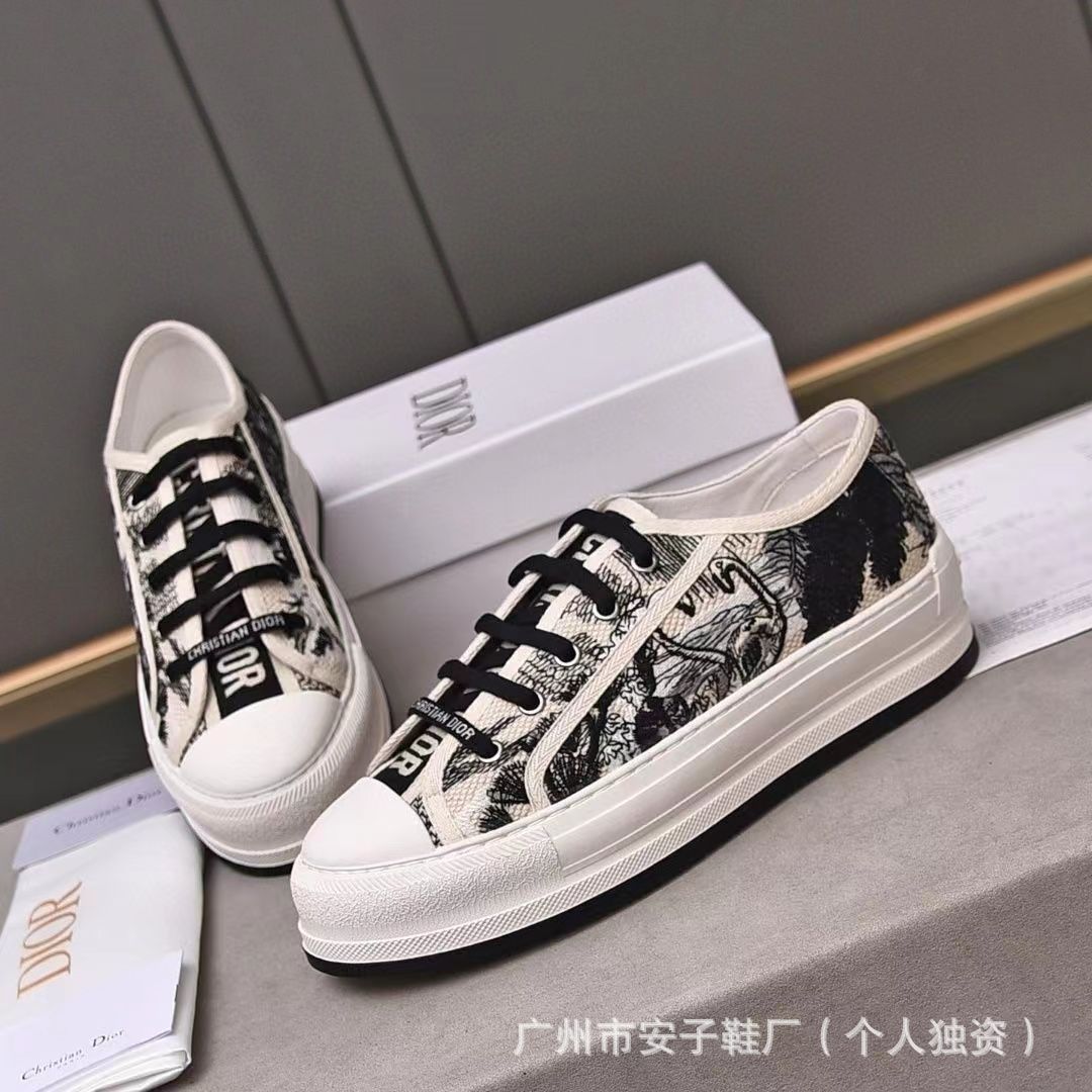 Familia D zapatos planos de mujer de primavera y otoño con letras bordadas, zapatos planos de mujer con cordones resaltados y versátiles, descanso transpirable y conjunto completo de embalaje