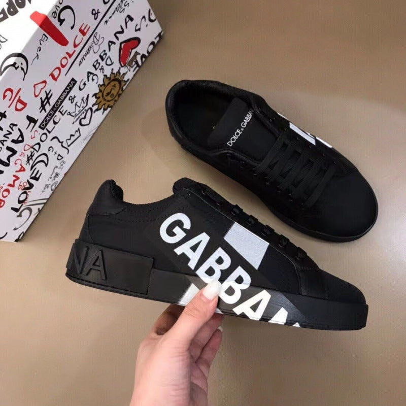 Zapatillas casuales de cuero hombre familia DG | Velcro blancas versátiles