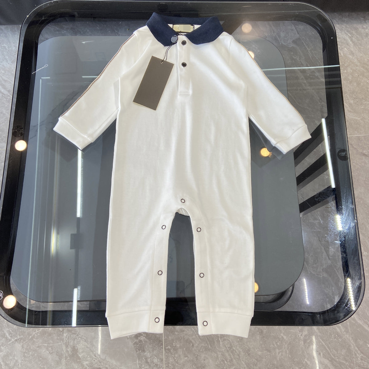 GU Baby Romper | Double Layer in White