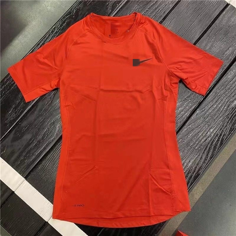 Camiseta Deportiva Ajustada Manga Corta Hombre Secado Rápido