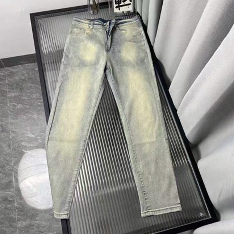 Jeans brodés usés homme nouvelle mode