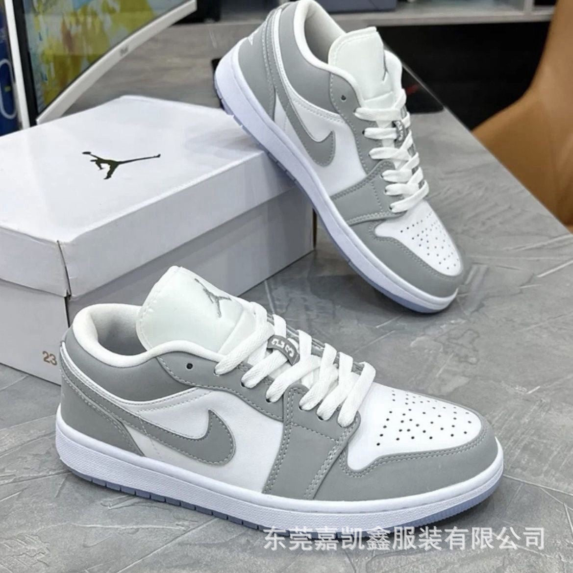 AJ1 Putian Sneakers | White and Grey