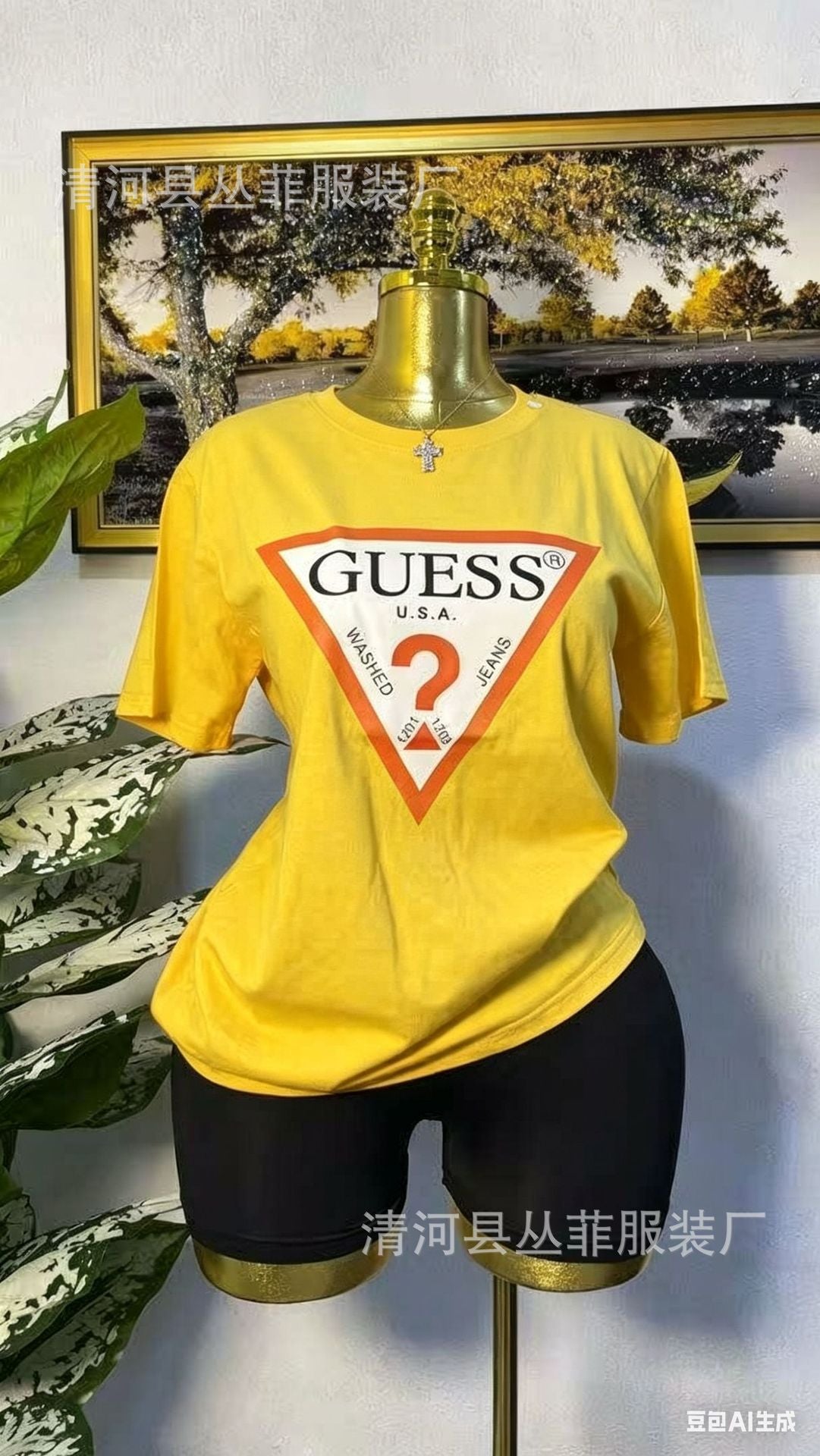 Camiseta europea de algodón transfronteriza, nueva al estilo europeo y americano, camisa versátil de algodón puro de media manga, camiseta de verano, estampado perezoso