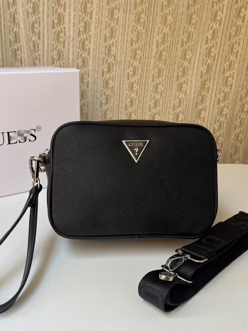 Comercio exterior, nueva moda retro europea y americana, moda retro, bolso casual sencillo, bolso de cámara en mano, bolso pequeño cuadrado estampado de bandolera para hombre