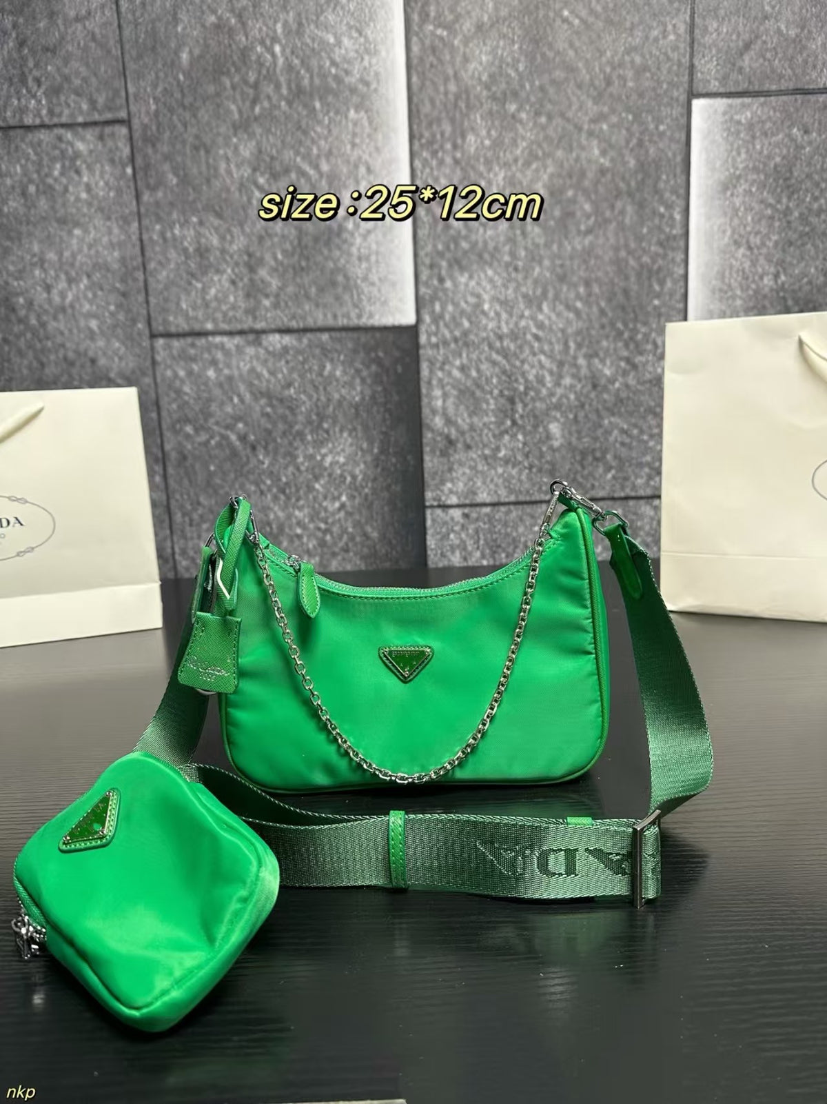 Bolso GUE | Nailon Y Cadena | Con Caja