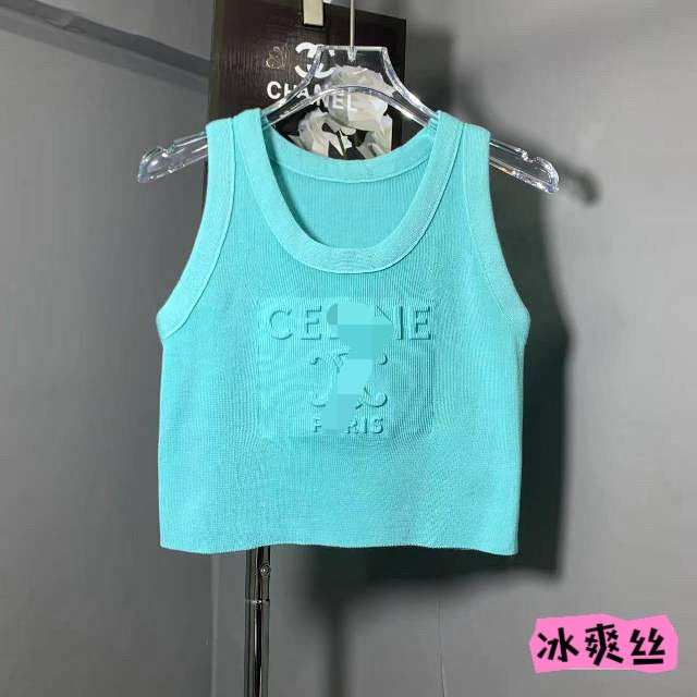Camisela camisola de punto estirada estirada sin mangas y estirada sin mangas y estilo coreano 2024