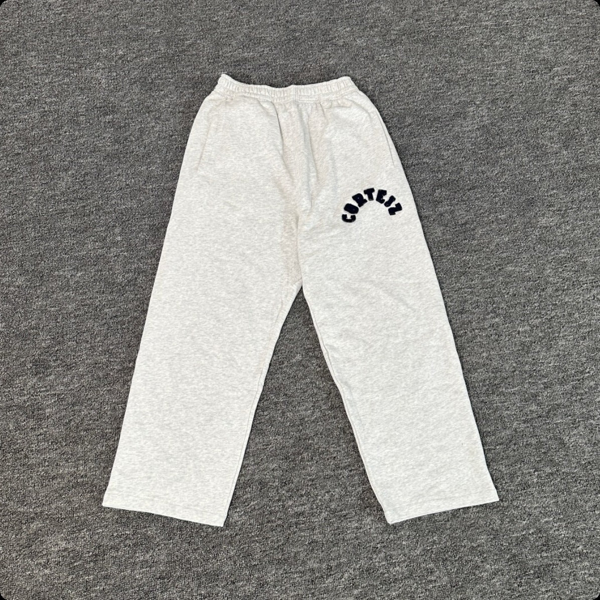 New 2025 cross-border set with embroidered minimalist lettering, high-street fashion loose cardigan, hoodie, and casual pants