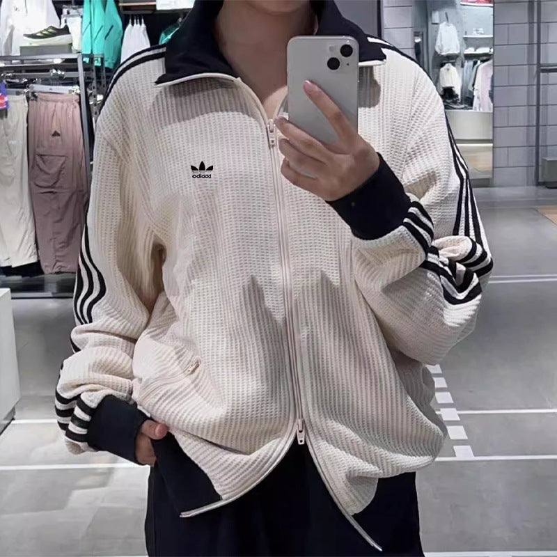 Veste de sport vintage à trèfle gaufré