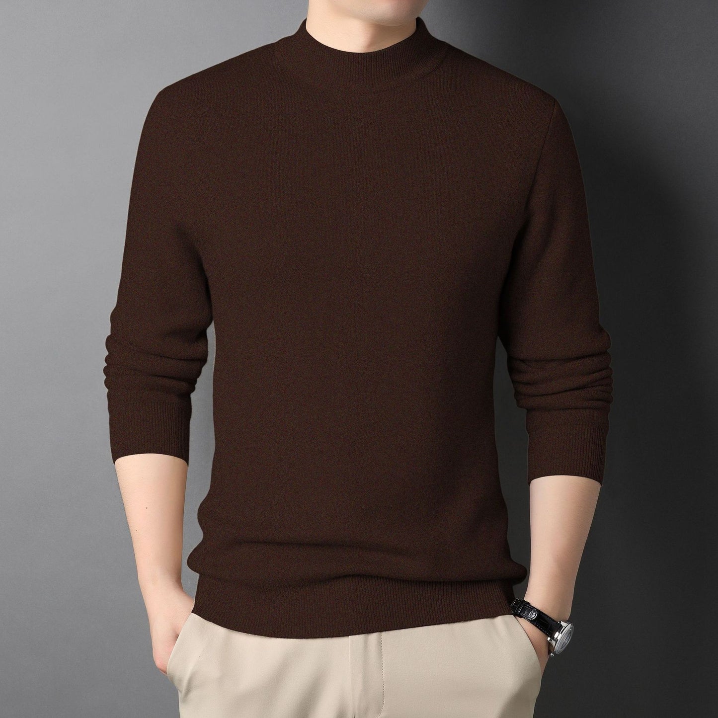 Jersey Cuello Alto Hombre - Suave y Cálido Primavera Otoño