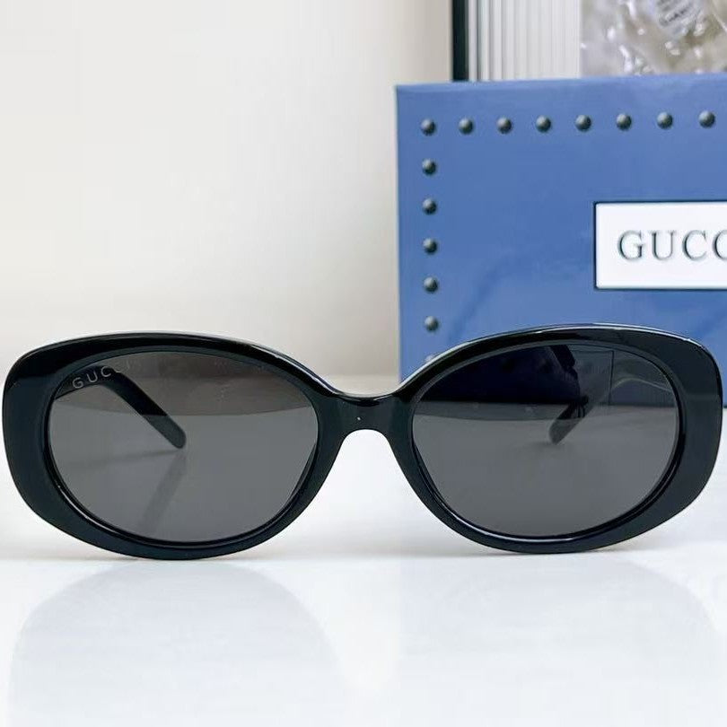 Gafas de sol para mujer de la marca G y nuevas gafas ovaladas con panel con letras y protección UV GG1684