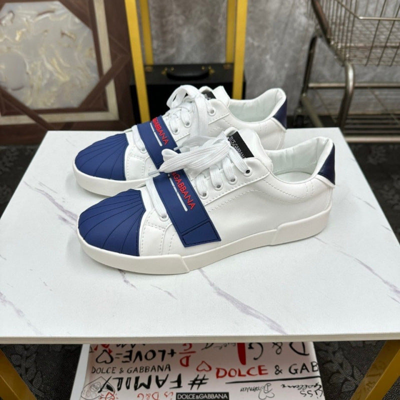 Zapatos Casuales Hombre | Cuero Genuino | Velcro | Blancos Versátiles
