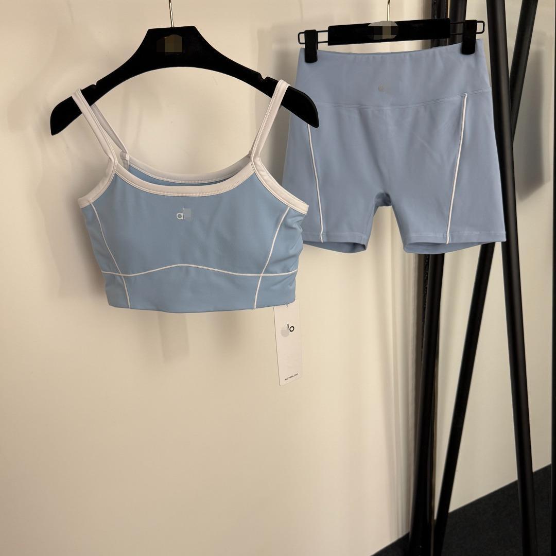 2025 Summer Nanyou Juego de Yoga Deportivo De Alta Gama 2025 Camisola + Pantalones Cortos Stretch Slim