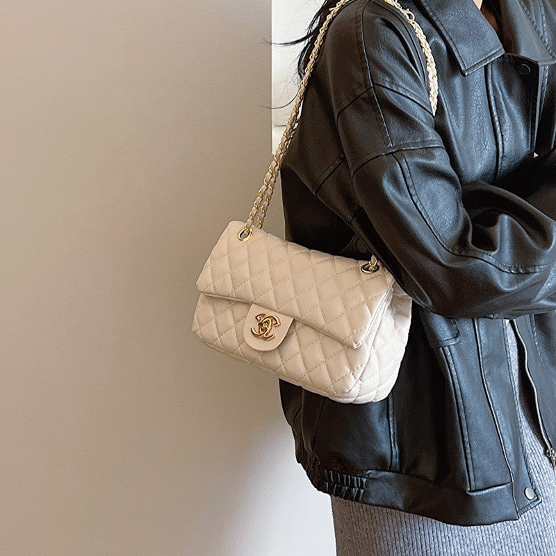 Nuevos bolsos transfronterizos para mujer 2023 nuevos bolsos minimalistas y de moda de diamante tweed pequeños bandolera de un solo hombro bolsos cuadrados pequeños