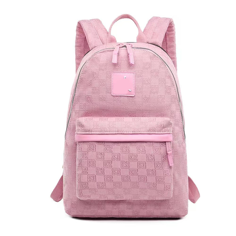 Mochila de letras de cuadros de moda con estampado de tablero de ajedrez, mochila escolar cosida, bolsa de viaje, mochila deportiva de marca de moda a cuadros para hombres y mujeres