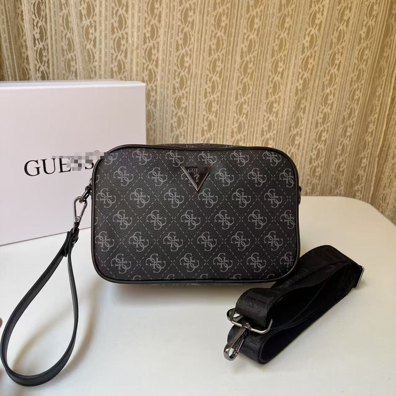 Comercio exterior, nueva moda retro europea y americana, moda retro, bolso casual sencillo, bolso de cámara en mano, bolso pequeño cuadrado estampado de bandolera para hombre