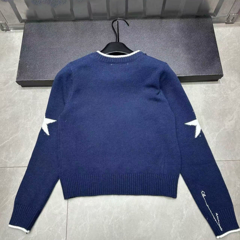 Maglione in maglia CD | Jacquard con lettere e stelle