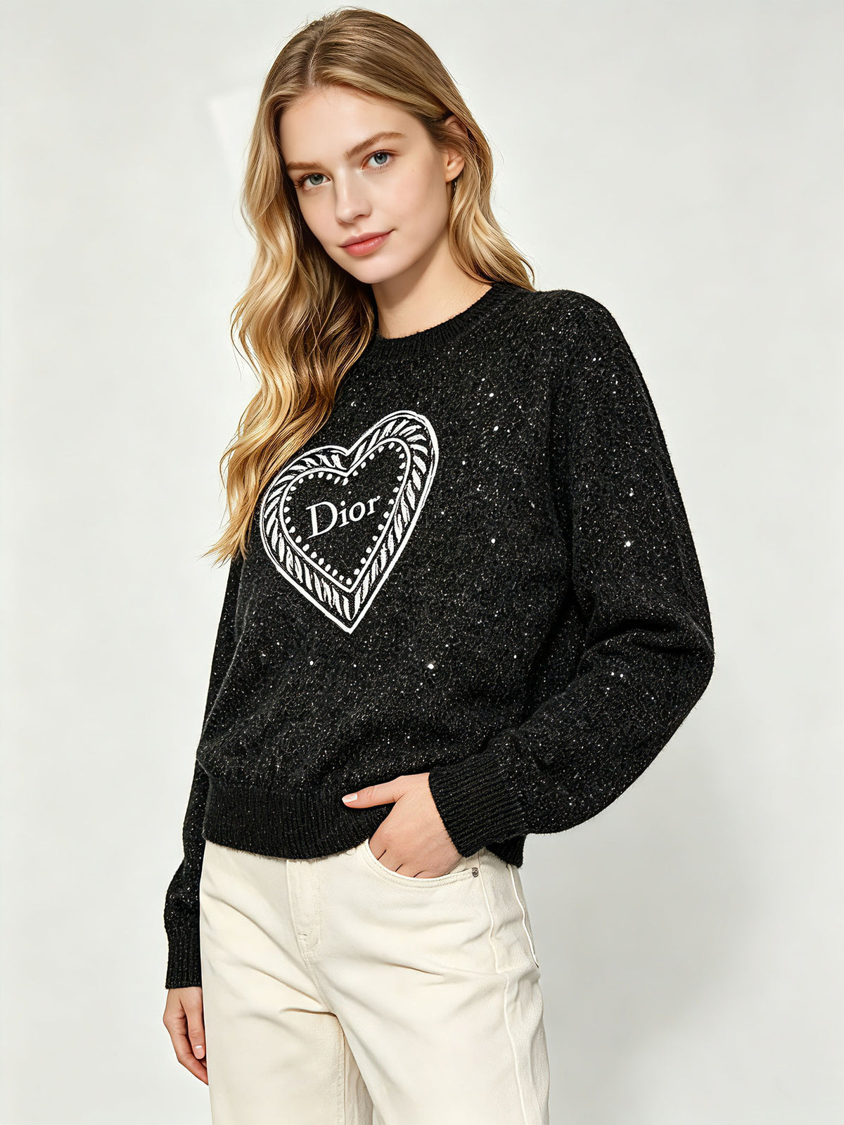 Jacquard Sequin Sweater D | Autumn Winter